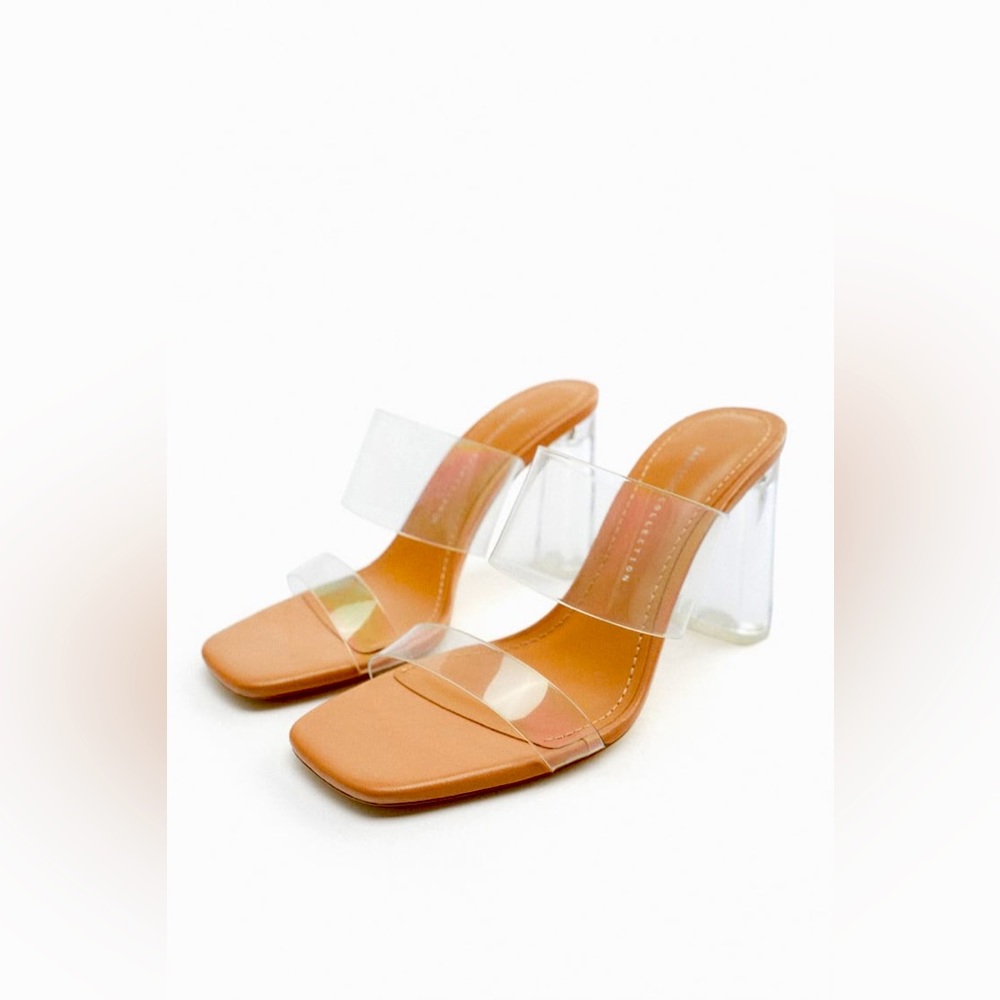 ZARA TRANSPARENT HEELED SANDALS Original price $49.90 USD